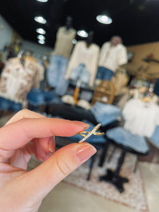 Delicate Crossed Band Ring