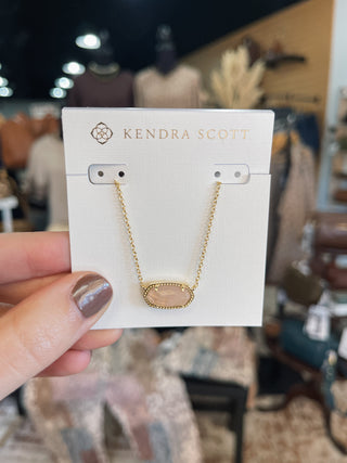 Kendra Scott - Elisa Gold Pendant Necklace - Rose Quartz