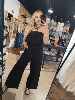 Onyx Flounce Jumpsuit