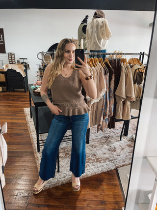 Mocha Textured Knit Tank