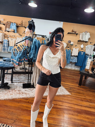 Black Asymmetrical Wrap Skort