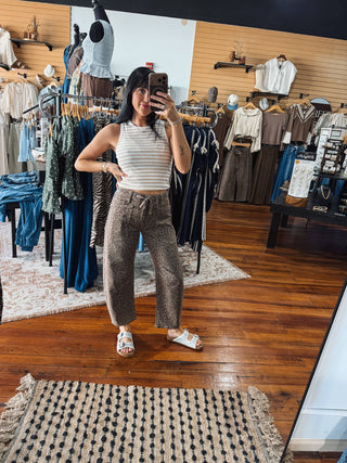 RISEN Dark Leopard Drawstring Jeans