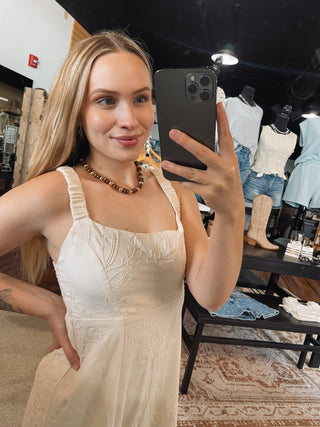 Ivory Meadow Embroidered Maxi Dress
