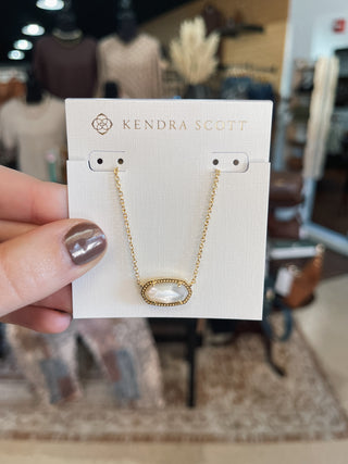 Kendra Scott - Elisa Gold Pendant Necklace - Ivory Mother of Pearl