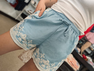 Bluebell Embroidered Shorts