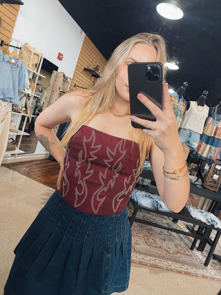 Wine Cinch Corset Top