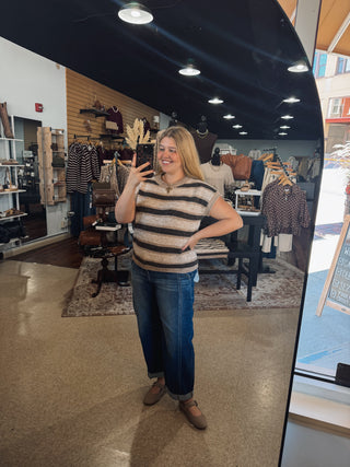Tricolor Striped Sleeveless Sweater