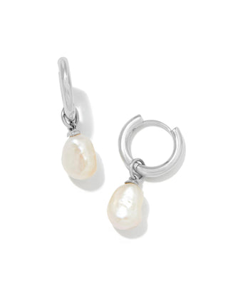 Kendra Scott - Willa Convertible Silver Pearl Huggie Earrings