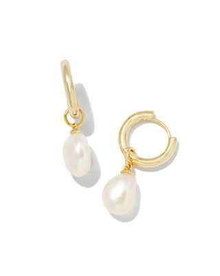 Kendra Scott - Willa Convertible Gold Pearl Huggie Earrings