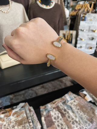 Kendra Scott - Elton Gold Cuff Bracelet - Iridescent Drusy