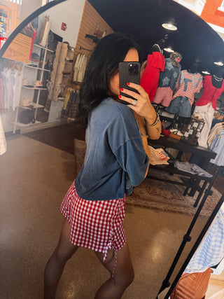 Hope Gingham Shorts - Red & Blue