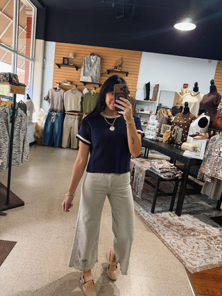 Everyday Navy Knit Top