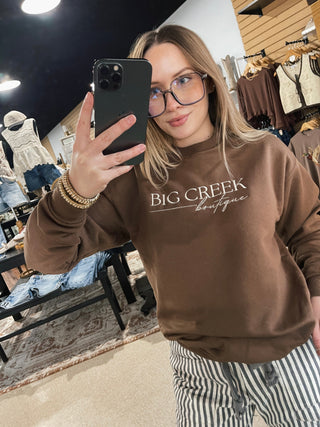 BCB Brown Embroidered Crewneck
