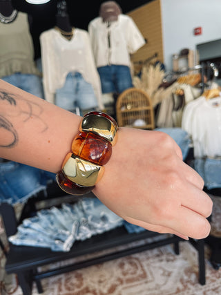 Amber & Gold Statement Stretch Cuff