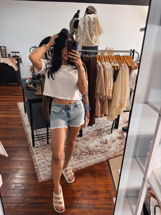 Crew Neck Square Cut Top