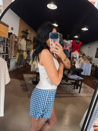 Hope Gingham Shorts - Red & Blue