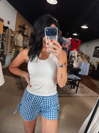 Hope Gingham Shorts - Red & Blue