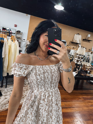 Cinnamon Vine Smocked Midi Dress