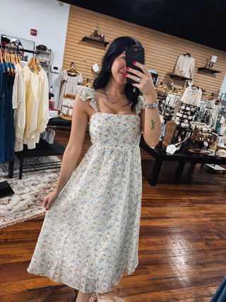 Delicate Floral Flutter Dress