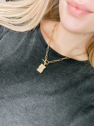 Gold Cross Charm Necklace