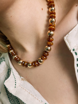 Amber Beaded Statement Necklace