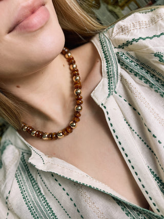 Amber Beaded Statement Necklace