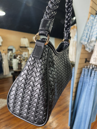 Black Braided Handbag