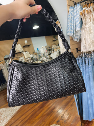 Black Braided Handbag