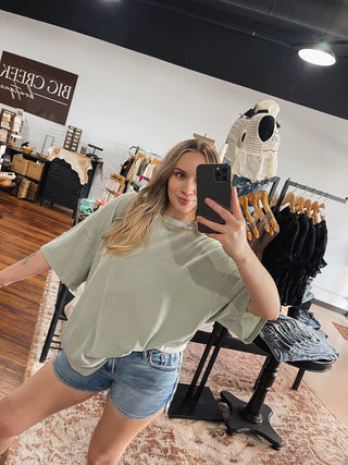 Oversized Tee - Sage Green