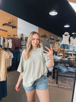 Oversized Tee - Sage Green