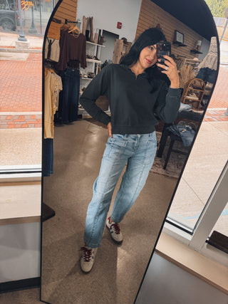 Lightweight Quarterzip - Charcoal Black