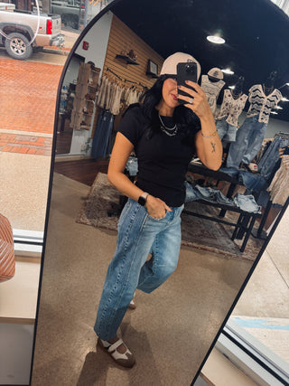 Fitted Ribbed Tee - Classic Black