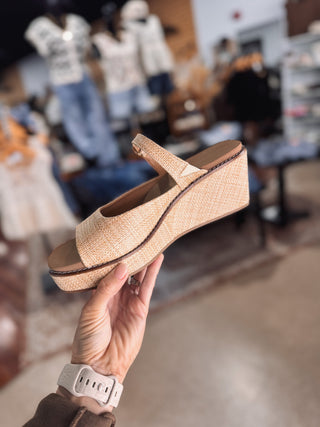 Raffia Wedge Sandal
